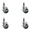 Service Caster 3.5'' SS Thermoplastic Rubber Swivel 3/4'' Expanding Stem Caster Set with Brake, 4PK SCC-SSEX20S3514-TPRB-TLB-34-4 - alternate 1